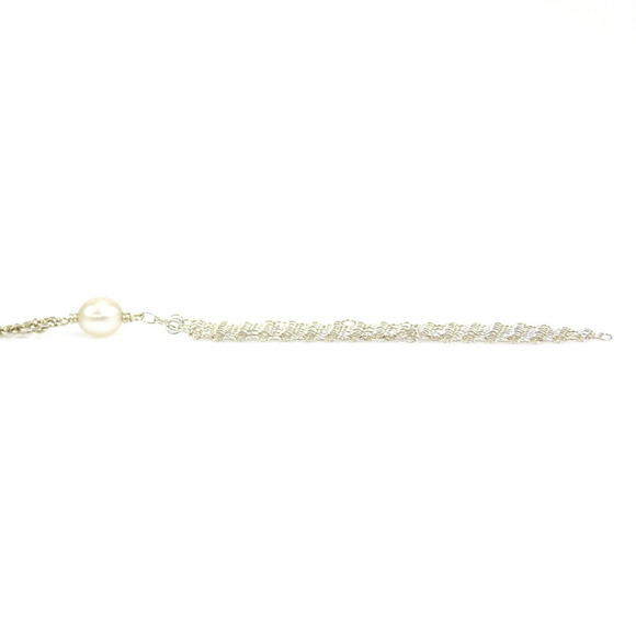 TIFFANY&Co. Necklace mesh tassel pendant silver 925/pearl ladies r9616f - Picture 3 of 5
